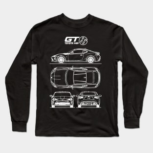 Toyota GT 86 Blueprint (GR86 BRZ FRS) Long Sleeve T-Shirt